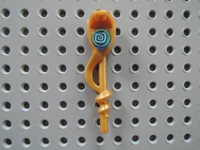 Lego 1 x Ninjago Schlange Stab 98134 Hybnobrai perlgold + 98138pb003 tr. blau