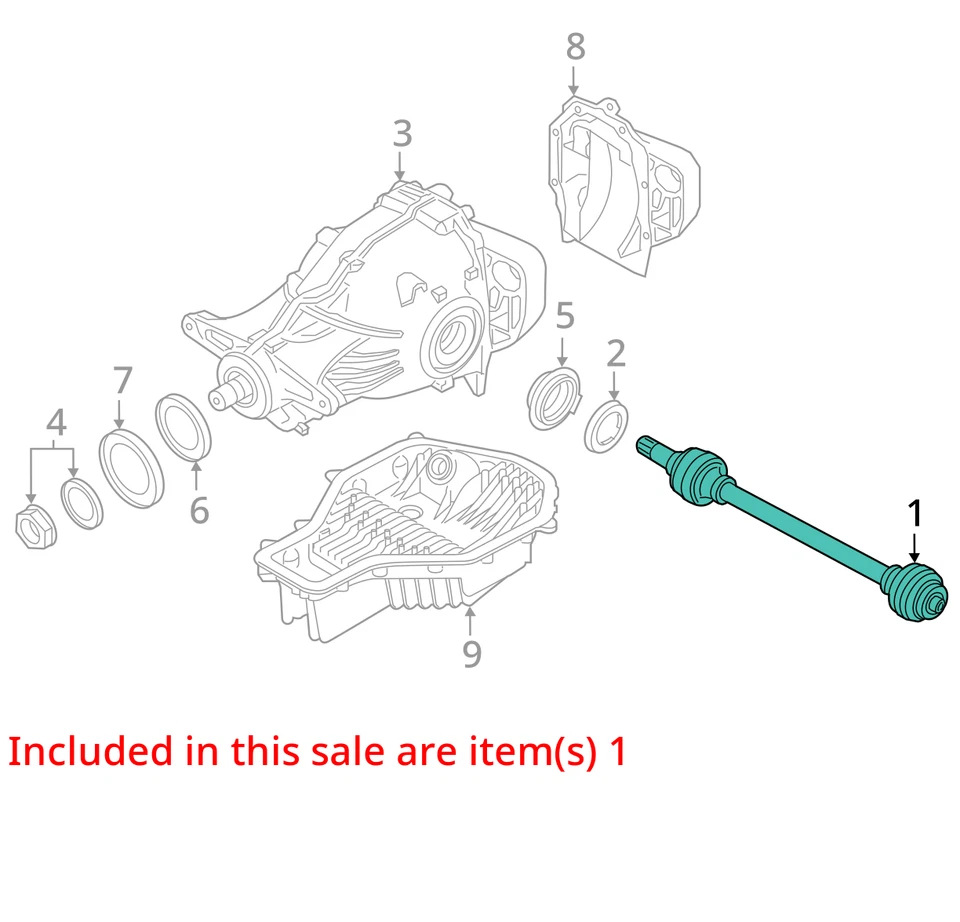 Unidad de montaje de eje CV lado conductor trasero izquierdo BMW M5 F90 2018-2023 OEM Foto 3 de 4