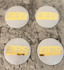 4x Stickers BBS Wheel Cap Centre Emblems 56mm  Sticker Gold/ Silver BRAND NEW