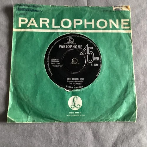 She Loves you the Beatles 1963 R5055 7” 45 vinyl Single Record