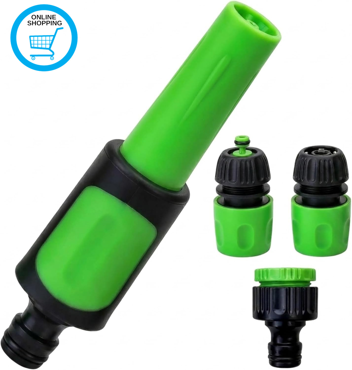 4Pc Garden Hose Nozzle and Garden Hose Connectors - Universal Hosepipe Nozzle En