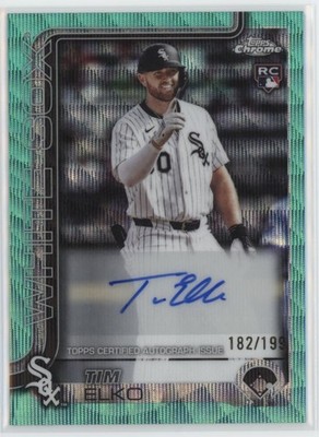 2025 Tim Elko Topps Chrome Aqua Wave Refractor Auto RC 182/199 #AC-TEO (J145)