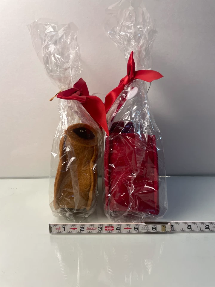 Santa & Reindeer Felt Christmas Gift Bags w/ Bows Eco Friendly Reusable Holiday - Image 4 of 4