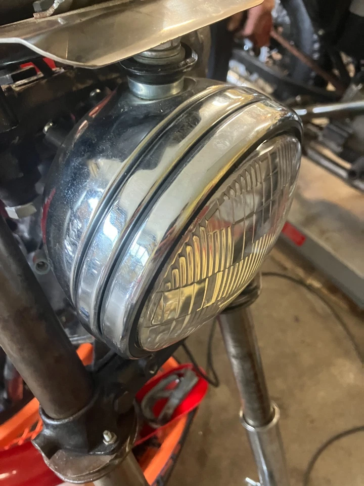 Harley Davidson 1958 modelo k tanque de gasolina azul y blanco Foto 4 de 4