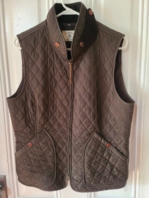 AIGLE MAITRE CAOUTCHOUTIER QUILTED EQUESTRIAN STYLE VEST FLEECE LINED  44 GREEN