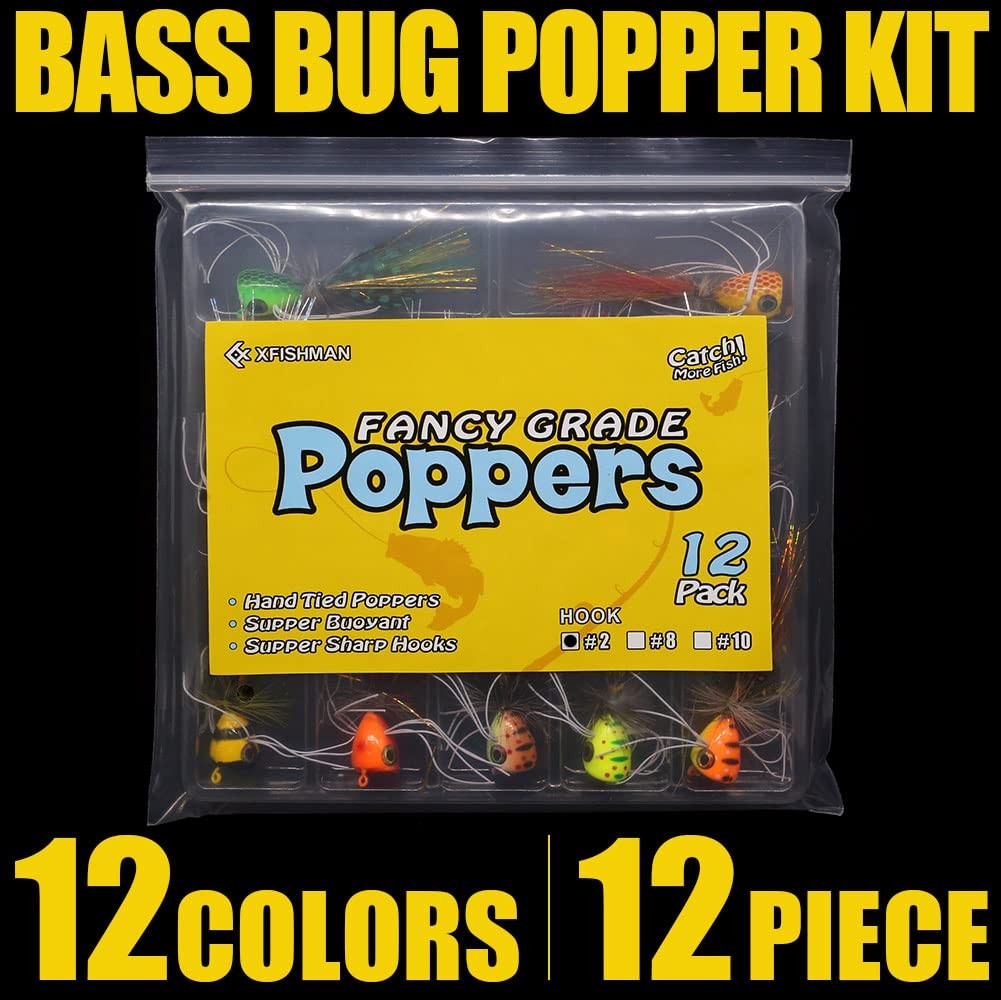 Popper-Flies-for-Fly-Fishing-Topwater-Panfish-Bluegill-Bass-Poppers Flies Bug... - Image 7