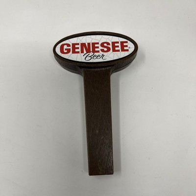 GENESEE BEER 6'' Faux Wood Plastic Beer TAP HANDLE Paddle Man Cave Bar VTG