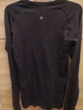Womens Lululemon Swiftly Tech Long Sleeve Shirt Black Sz 6 Seamless Thumbholes