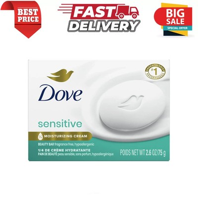 Dove Beauty Bar Soap for Sensitive Skin Fragrance Free & Hypoallergenic, 2.6 oz