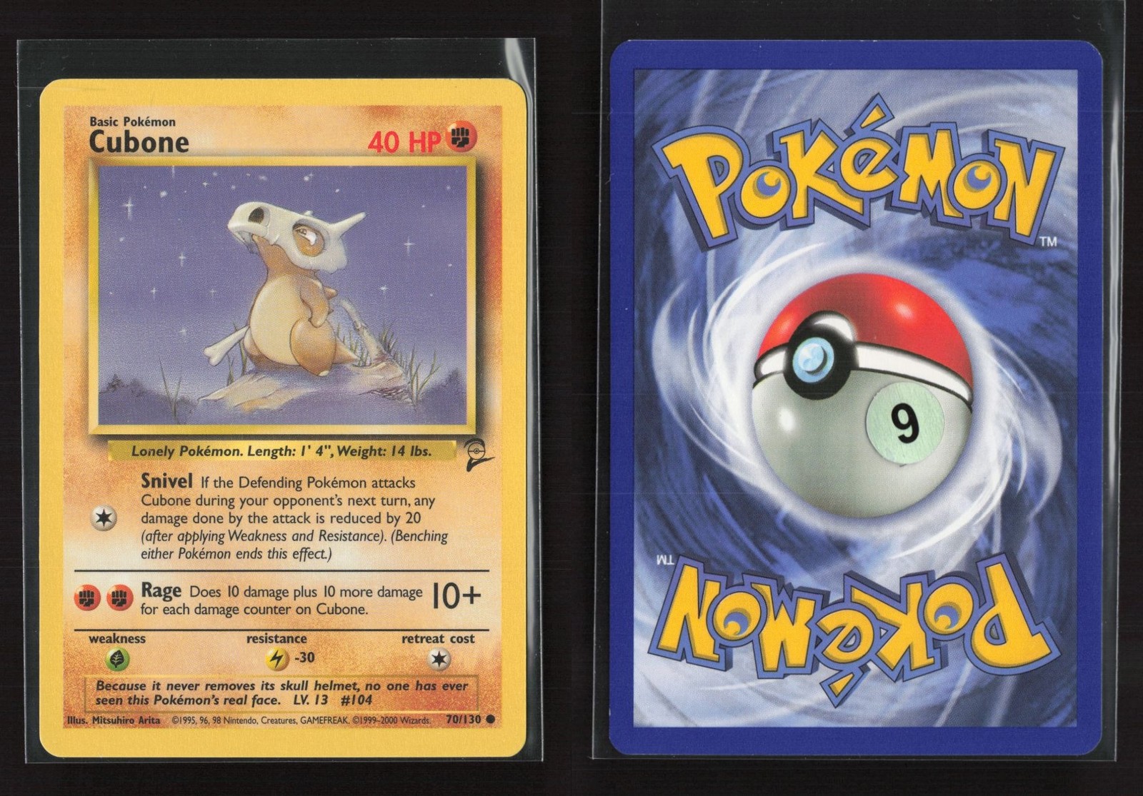 Cubone 70/130 Common Base Set 2 Pokemon LP