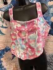 Shein Women s Corset Crop XL Top Multi Floral Sleeveless Stretch