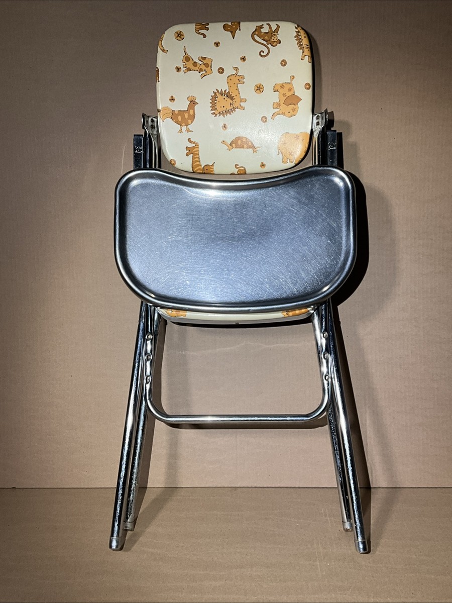 Vintage Cosco Metal Atomic Zoo Animals Highchair Mcm High Chair