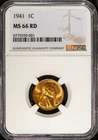 1941 1c Lincoln Head Small Cent MS 66 Red NGC # 6779359-001 + Bonus