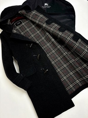 Burberry Black Label Wool Duffle Coat  gray Mens Size S  Japan excellent