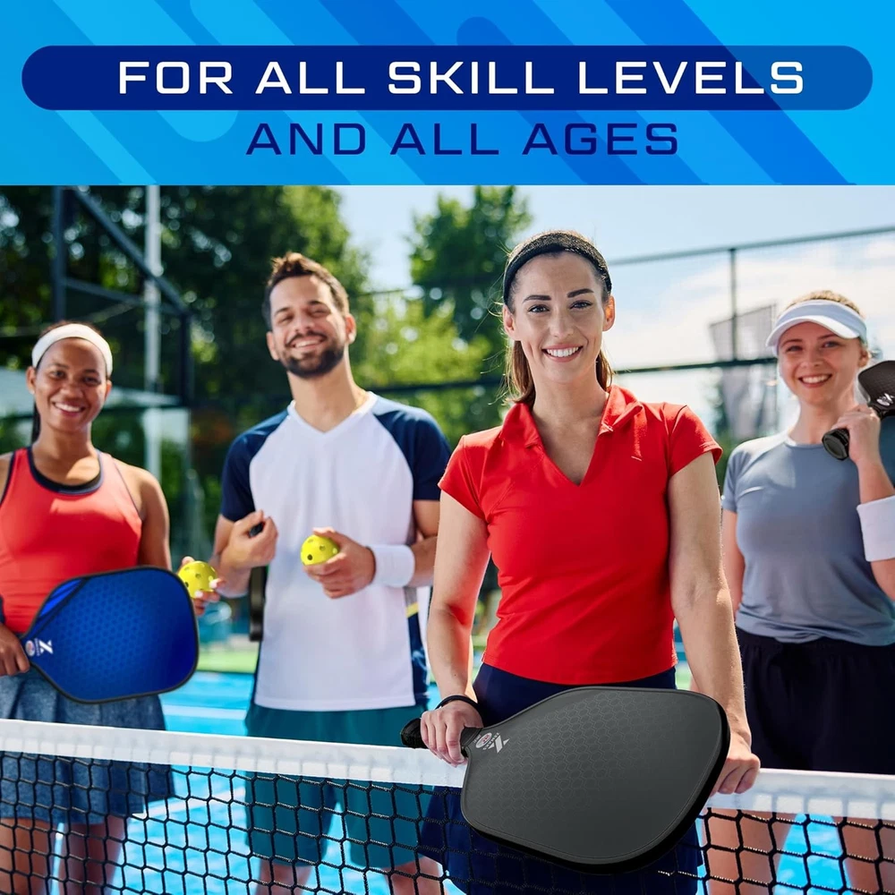 USAPA Approved Pickleball Paddle Set with Carbon Fiber Core, Balls & Bag