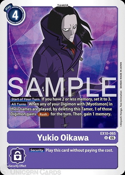 EX10-065 Yukio Oikawa : Uncommon Digimon Card : EX10: Sinister Order