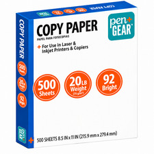 Pen + Gear Copy Paper, 8.5" x 11", 92 Bright, White, 20 LB. 1 Ream 500 sheets.