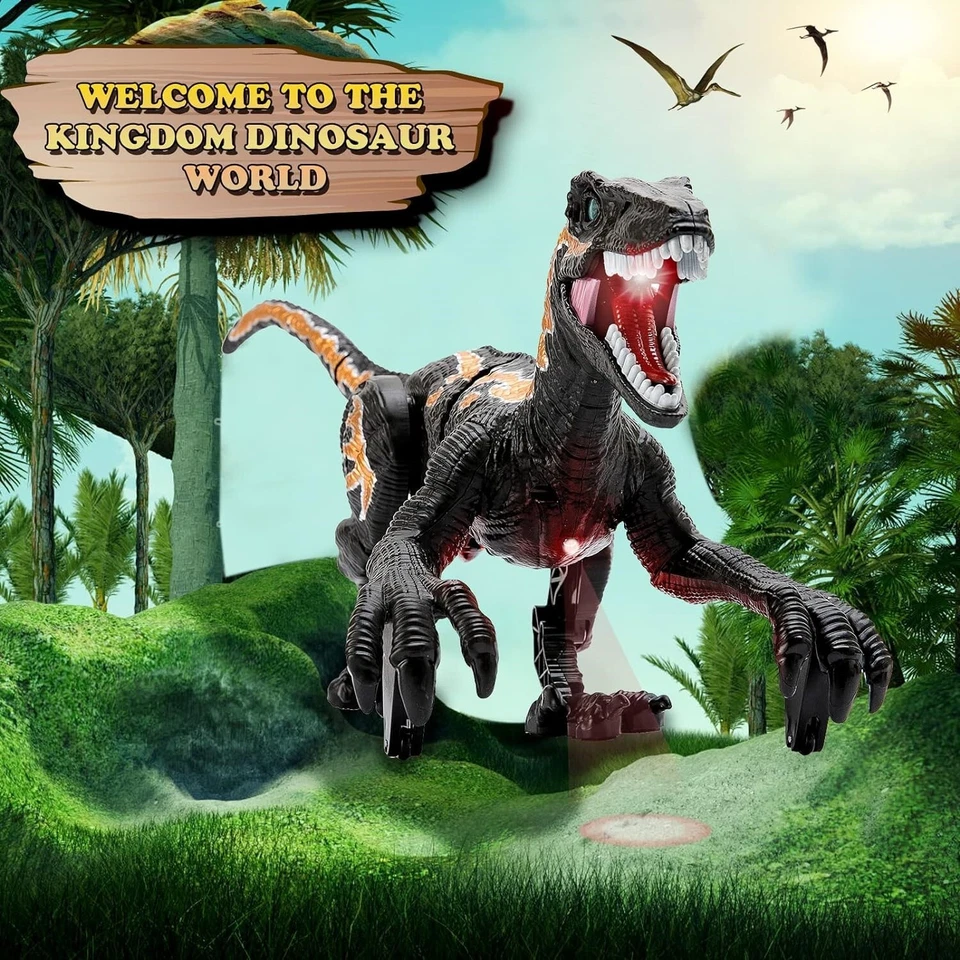 Walking T-Rex Dinosaur Remote Control RC Toys For Kid Action Figure LED Light Up - Image 2 of 4