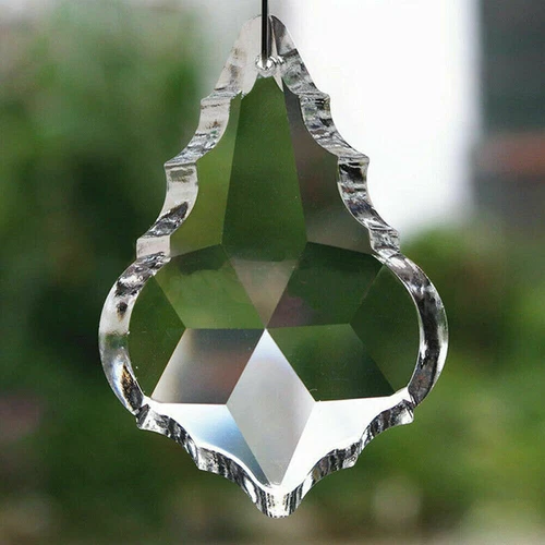 10Pcs Hanging Clear Crystal Maple Leaf Prisms Pendant Curtain Chandelier Decor - Picture 4 of 10