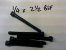 Image of 1/4" X 2 1/2" BSF CAP HEAD SOCKET / ALLEN SCREWS   UNBRAKO  X 5