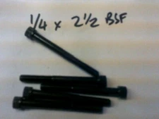 1/4" X 2 1/2" BSF CAP HEAD SOCKET / ALLEN SCREWS   UNBRAKO  X 5