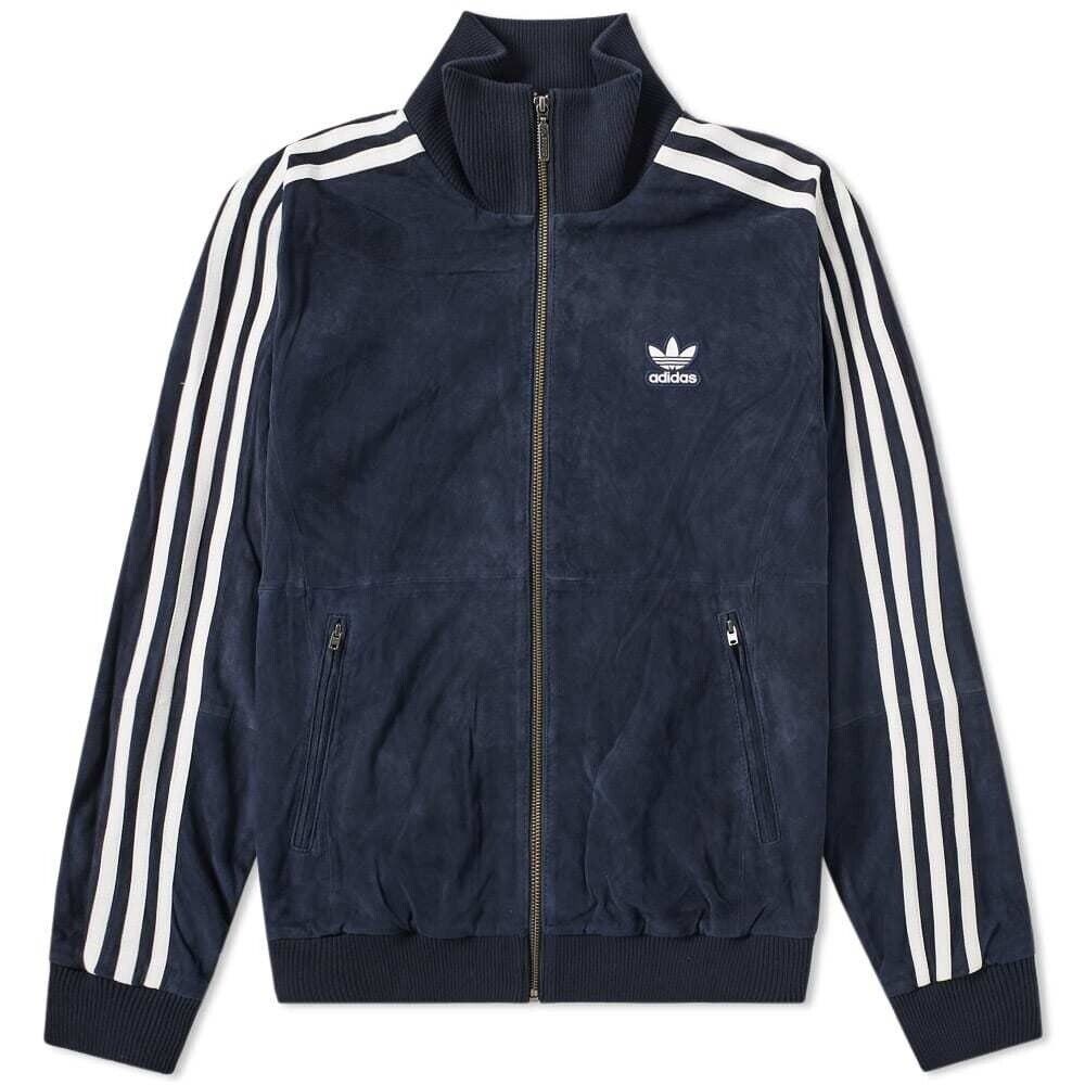 LG adidas Og Men's LUXE SUEDE TRACK JACKET BLUE *RARE Mfg 12 LG adidas Og Men's LUXE SUEDE TRACK JACKET BLUE *RARE Mfg 12