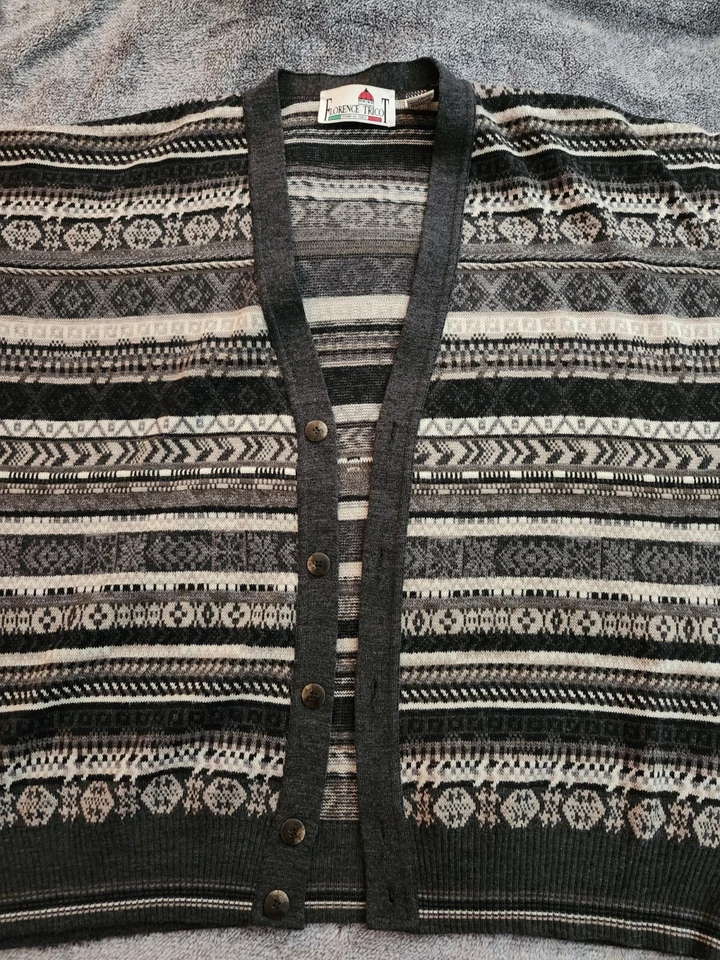 Cárdigan Suéter Florence Tricot Hecho en Italia Mezcla de Lana Tejido Para Hombres XL Gris Usado en Excelente Condición Foto 2 de 4