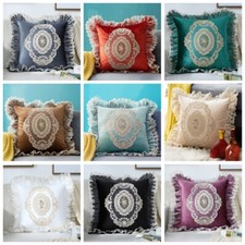 1x Ruffles Velvet Lace Throw Pillow Case Cover Luxury Splice European Room Decor