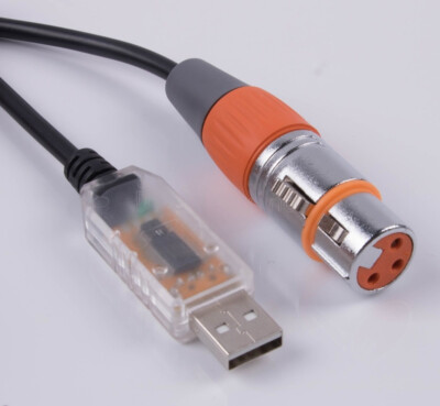 NEW USB to DMX Interface Adapter Cable Stage Light PC DMX512 Controller Dimmer