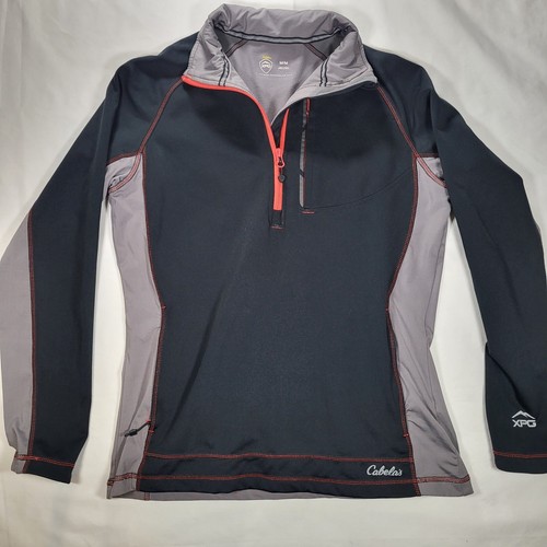 Cabela's XPG Women's Medium Extreme Performance Gear Black Gray 1/4 Zip Pullover - Picture 2 of 10