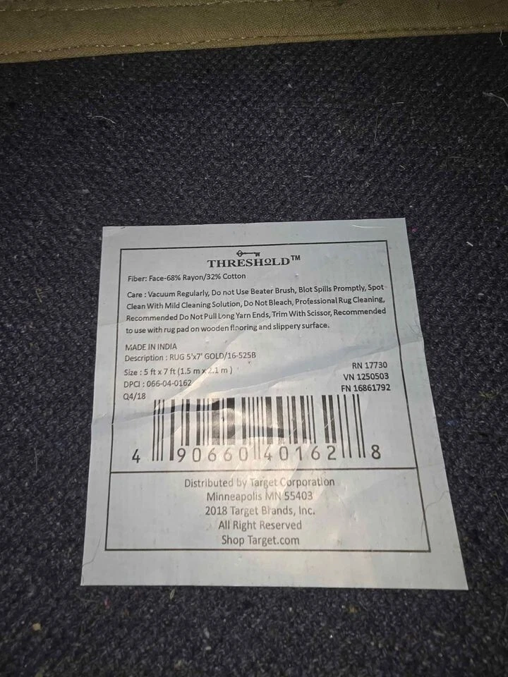 Alfombra Threshold Brand 5 x 7 - Usada - Dorada/Amarilla/Multi Foto 3 de 3