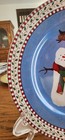 Snowman Salad Plates (pair) 7 1/2" Sakura Debbie Mumm Stoneware White Blue Red ! — photo 7