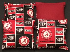 All Weather University of ALABAMA CRIMSON TIDE 4 CORNHOLE BEAN BAGS Resin Filled
