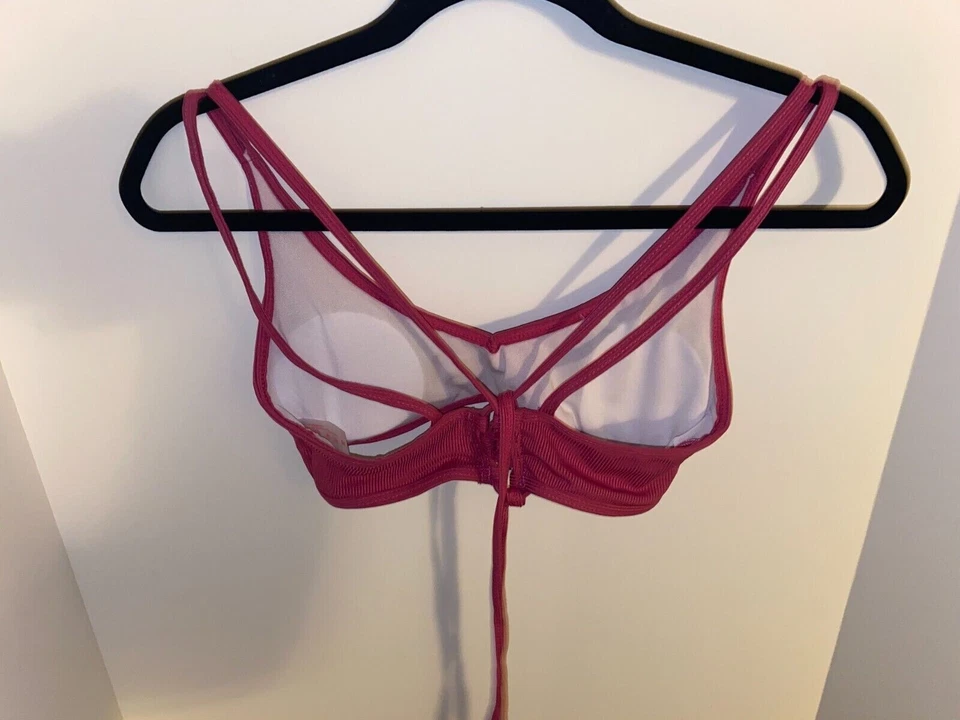 Purple Padded Bikini Top Unbranded Size M Medium Pink - Image 4 of 4