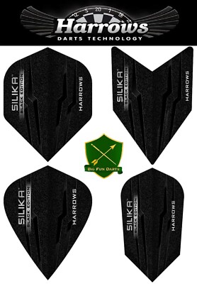 9 Harrows Dart Flights Silika premium longlife Black Edition Schwarz 3 Sets