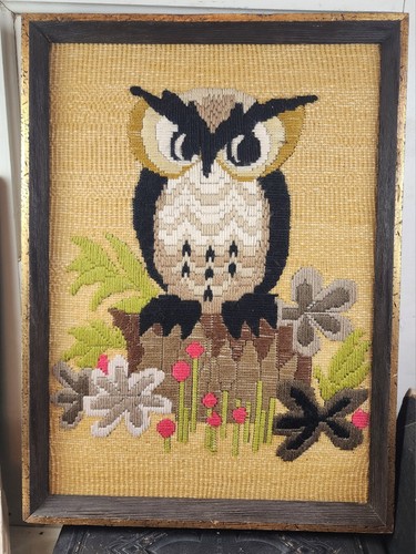 Kit De Broderie Jiffy Oliver Owl - Gris - Pour Cadre 5x5 - Neuf - Fabriqué Aux USA