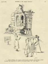 VINTAGE British Cartoon - Post WW 2 HOUSING HUMOR - Illustration by EMMET - 1946