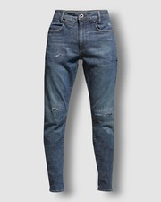 $250 G-Star Jeans Men's Blue D-Staq Slim Fit Distressed Jeans Pants Size 36W 34L