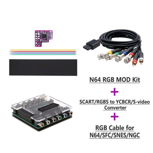 Kit MOD convertidor de cable SCART RGB NTSC a RGB para consola de juegos N64 NTSC - Imagen 1 de 16