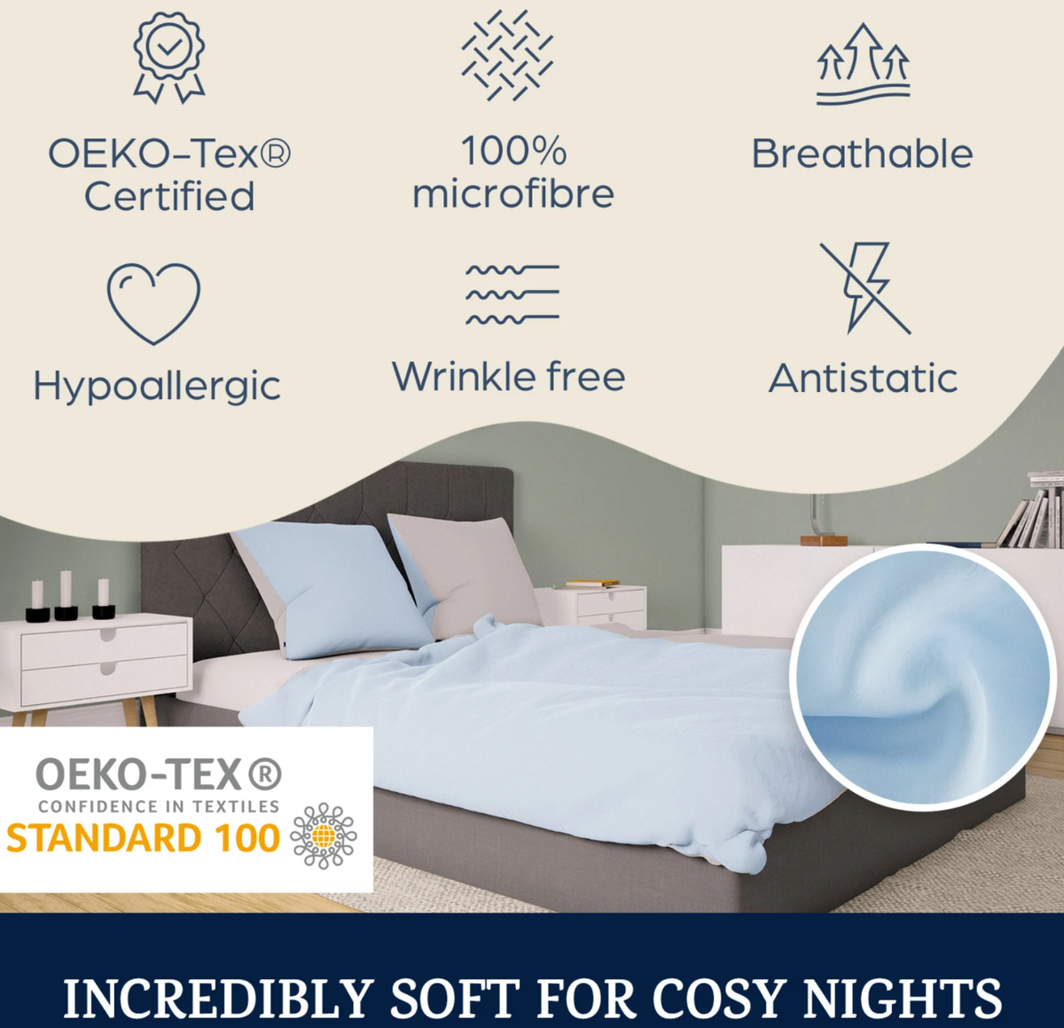 トップス duvet LEVTEX HOME Washed Linen Light Grey Full/Queen Duvet Cover Only