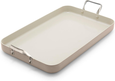 18'' X 11'' Double Burner Griddle Pan, Hard Anodized Healthy Ceramic Nonstick P...