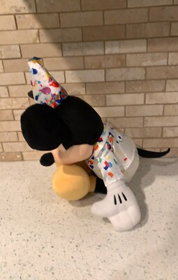 Rare Mickey Mouse Plush 90th Anniversary Birthday Outfit Disney