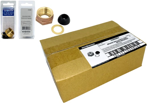 6pk Jones Stephens Toilet 3/8" or 1/2" Brass Ballcock Coupling Slip Nut Washer - Picture 1 of 7