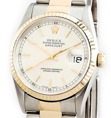 Mens Rolex Datejust 18K Yellow Gold and Stainless Steel Watch Oyster Band  16233 | eBay