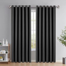 Image of Thermal Blackout Curtains Ready Made Eyelet Ring Top or Pencil Pleat + Tie Backs