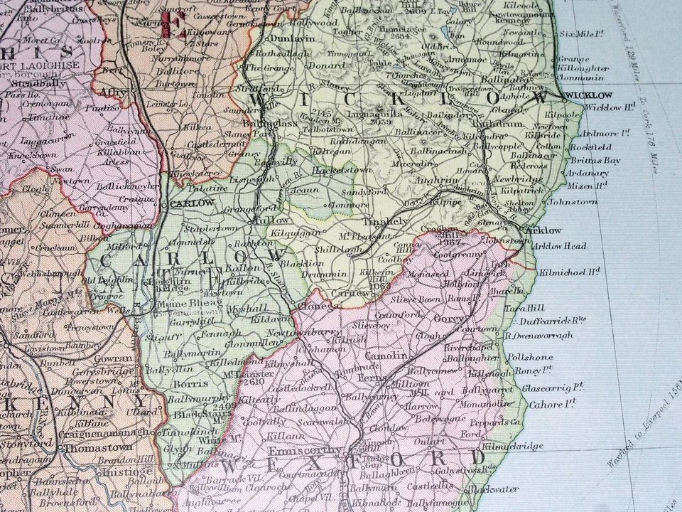 1940 DE COLECCIÓN SEGUNDA GUERRA MUNDIAL MAPA DE LA PARTE SUR DE IRLANDA CORCHO KERRY GALWAY/DUBLÍN Foto 4 de 4