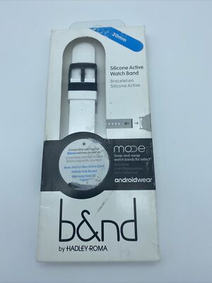 b&nd Hadley Roma - Active Silicone Watch Band - White -  For 20mm Smart Watch