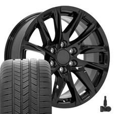 4875 Gloss Black 20 Inch Rims Goodyear Tires Fit Cadillac Gmc Chevy