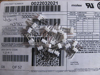 10x 0022032021 2 Positions Header,Unshrouded Connector (2.54mm) Through Hole Tin