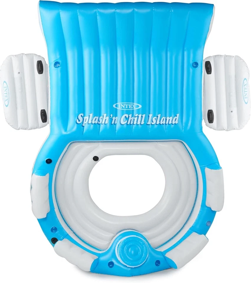 Ilha flutuante inflável tropical Taiti 7 pessoas lago aquático festa jangada flutuante - Imagem 4 de 4